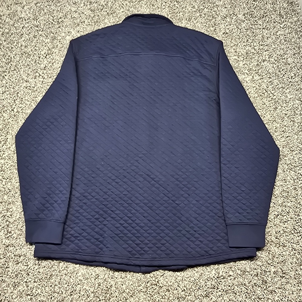 L.L.Bean Quilted Snap Overshirt Mens XL Reg Classic Navy Sweatshirt Shacket NWT - Picture 6 of 6